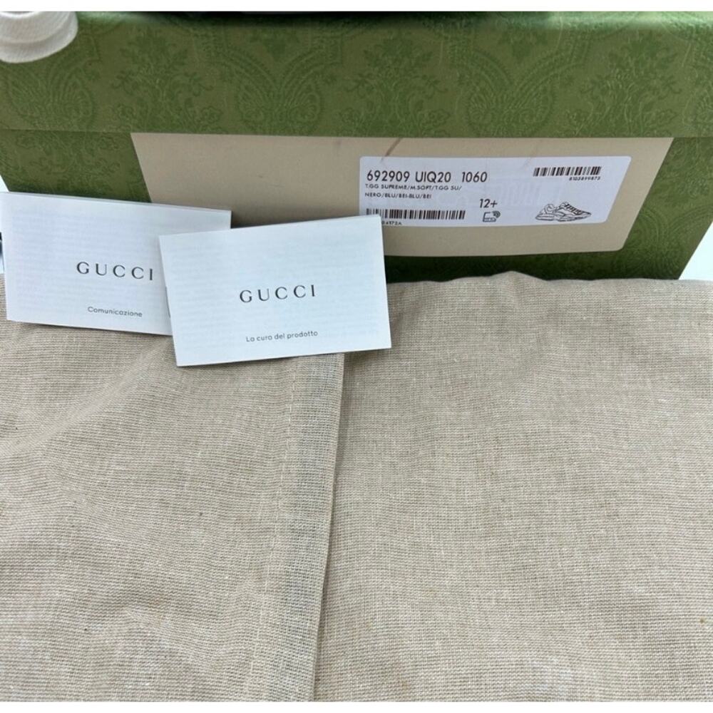 Gucci men's Rython GG Supreme monogram trainers size 12.5 made in Italy - Picture 6 of 12